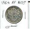 Image 1 : 1954 Canadian Silver 50 Cents. EF-40. Nice.