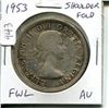 Image 1 : 1953 Shoulder Fold Silver Dollar. Full Water Lines. AU-50.