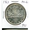 Image 1 : 1963 Canadian Silver Dollar. MS-62. Nice.