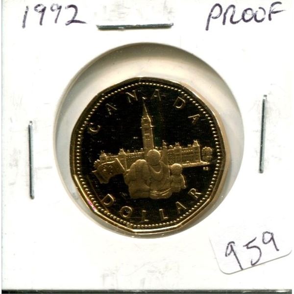 1992 Proof 125th Anniversary of Canada Loonie. Proof-67 with Ultra Heavy Cameo. Nice.