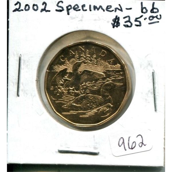 2002 15th Anniversary of the Loonie Dollar. Specimen-66 from a Specimen Set. Nice.