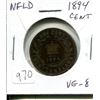 Image 1 : Newfoundland. 1894 Victorian Large Cent. Mintage of 200,000. VG-8.