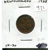 Image 1 : Newfoundland. 1938 Small Cent. Mintage of 500,000. VF-30. Nice.