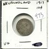 Image 1 : Newfoundland. 1917c Silver 10 Cents. Minted in Ottawa because of World War I. VG-8.