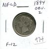 Image 1 : Newfoundland. 1894 Victorian Silver 20 Cents. Obverse 2. F-12.