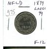 Image 1 : Newfoundland. 1899 Large 99 Victorian Silver 20 Cents. Key Date. F-12.