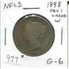 Image 1 : Newfoundland. 1898 Victorian Silver 50 Cents. Obverse 1 with Large W. Key Date. G-6.