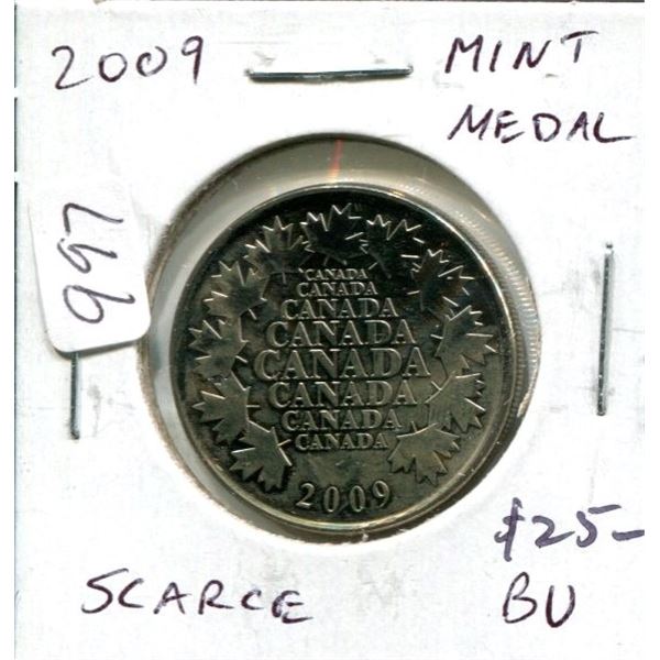 2009 Royal Canadian Mint medal. BU. Scarce.