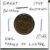 Image 1 : Great Britain. 1948 George VI farthing. Uncirculated with Traces of Lustre.