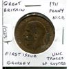 Image 1 : Great Britain. 1911 Penny. First year of issue for King George V. Uncirculated with Traces of Lustre