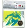 Image 1 : Vancouver 2010 Olympic Winter Games Coin Sport Card Alpine Skiing 25 Cents with Painted Leaf Dated 2