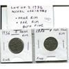 Image 1 : Lot of 2 Canadian George V 1936 Nickel Varieties. Includes Near Rim & Far Rim varieties. Both grade 