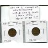 Image 1 : Lot of 2 Colony of Newfoundland World War II Cents. Includes 1941c & 1942. Coins grade VF-30.