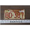 Image 1 : 1975 SK Motorcycle Plate