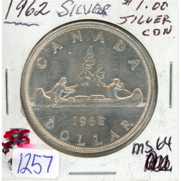 1962 - $1 Silver Coin CAD