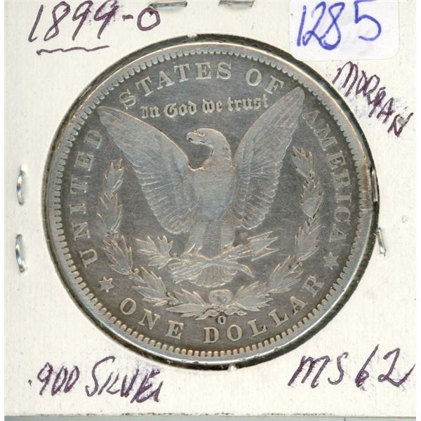 Morgan Silver Dollar - 1899-O MS62