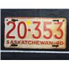 Image 1 : 1940 Saskatchewan license plate 20-353