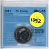 Image 1 : 1991 25 cents cccs unc-65