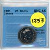 Image 1 : 1991 25 cents cccs unc-65