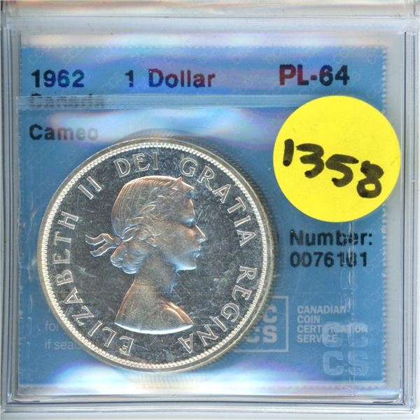 1962 1 dollar cccs pl-64