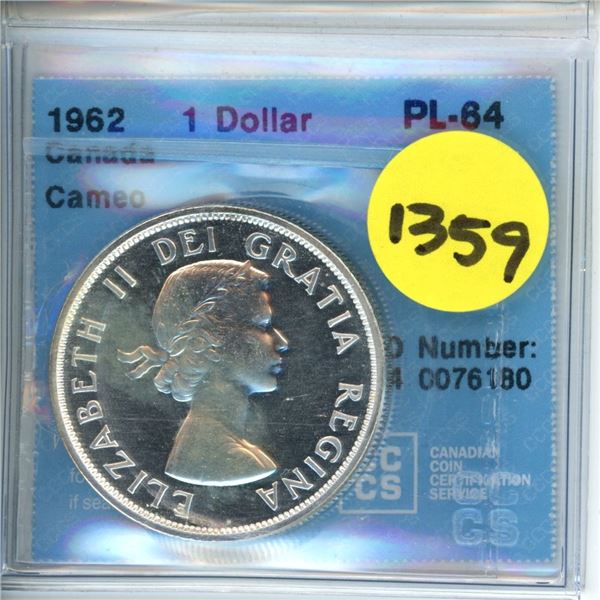 1962 1 dollar cccs pl-64