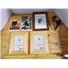 Image 1 : 2 4X6" FRAMES, 2 RICK BEAVER PRINTS, SCROLL SAW OWL