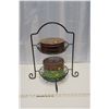 Image 1 : 2 Tier Metal Rack w/ 3 Christmas Tins