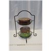 Image 1 : 2 Tier Metal Rack w/ 3 Christmas Tins