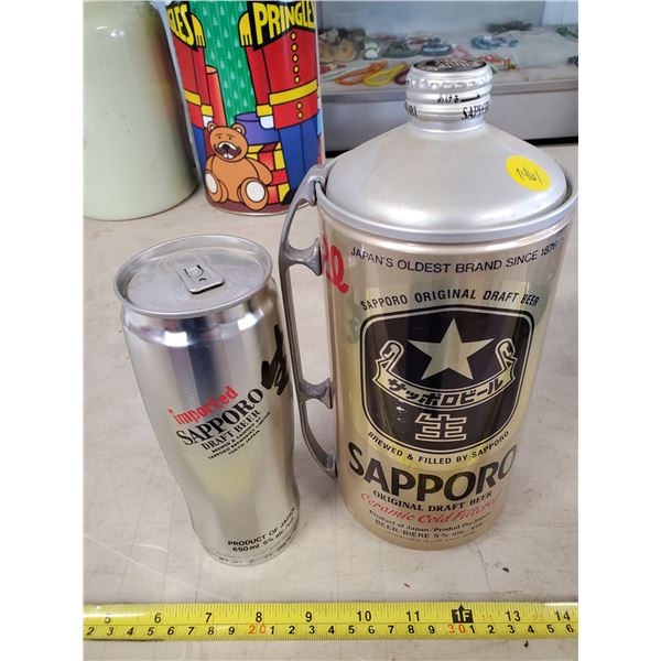 2 SAPPORO BEER CANS (FULL)