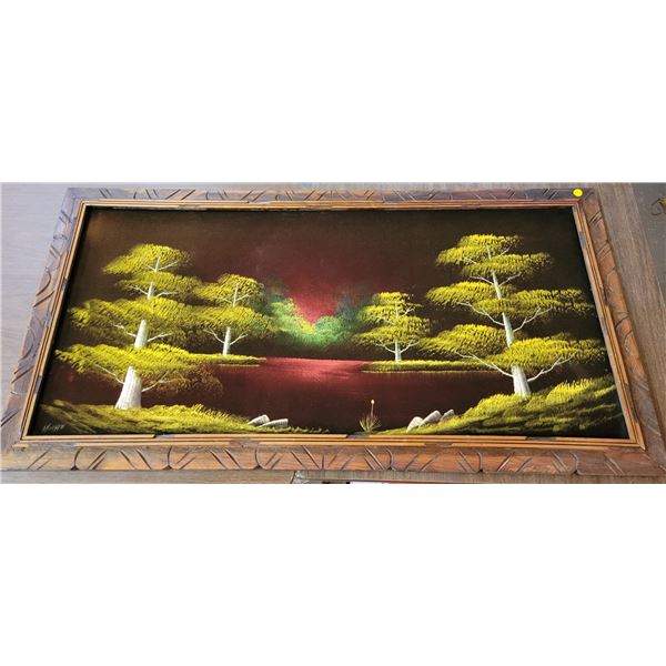 XL excellent condition velvet painting wood frame