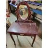 Image 1 : Makeup table & mirror, wood - needs refinishing