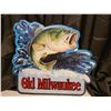 Image 1 : Vintage Old Milwaukee beer sign - metal! 21 X 24"