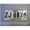 Image 1 : Licenses Plate Alberta-1963 (ZJ 6876)