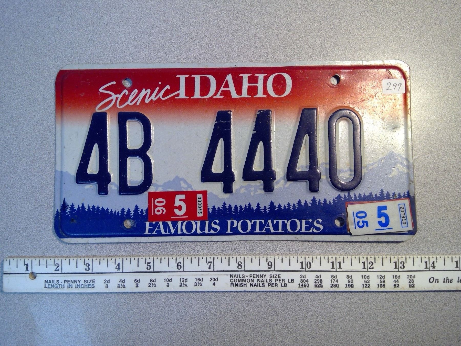 Licenses Plate Scenic Idaho (4B 4440) Famous potatoes
