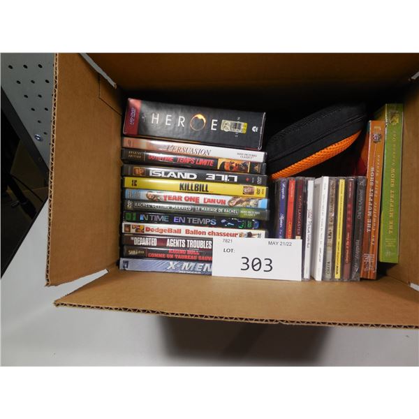 DVD’s, CD’s, Audiobooks (2 boxes)