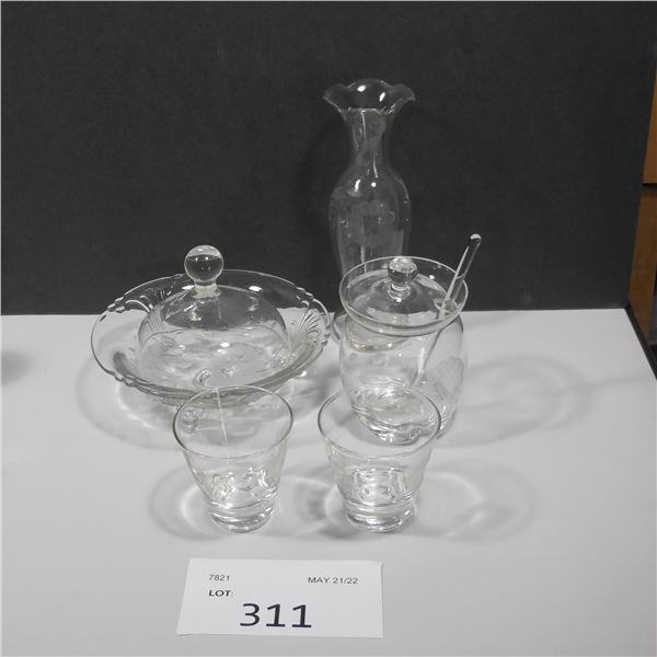 Glass platter set