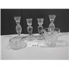 Image 5 : Crystal candleholders, cream and sugar holders, vase
