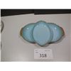 Image 2 : Vintage  blue fire king platter, blue Pyrex plates etc