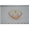 Image 4 : Pink Depression Glass Fruit Bowl & 4 Nappies
