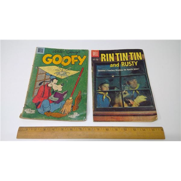 2 DELL Comics - Goofy and Rintintin and Rusty