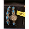Image 2 : 635 FRED BELAY TURQUOISE/SILVER BRACELET AND WATCH SET