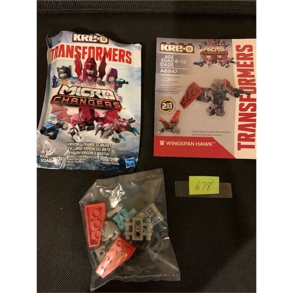 678 KREO MICRO CHARGERS TRANSFORMERS WINGSPAN HAWK SEALED WITH INSTRUCTIONS’