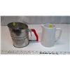 Image 1 : Vintage Sifter and Milk Jug
