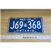 Image 1 : 1978 License Plate Ontario