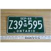 Image 1 : 1968 License Plate Ontario w/ Crown 68 ont Green