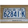 Image 1 : 1966 License Plate Ontario
