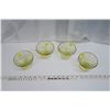 Image 2 : 4 Gold/Yellow Depression Glass Dessert Bowls