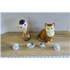 Image 2 : 3 Vintage Cats, 1 Favorware, tooth pick holder + salt and pepper shakers