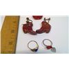 Image 2 : Lot of Assorted Jewelry - Amber Necklace, Cowboy Boots, Heart Rings