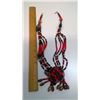 Image 1 : Beaded Necklace (Red/Black/White) w/ Pendant